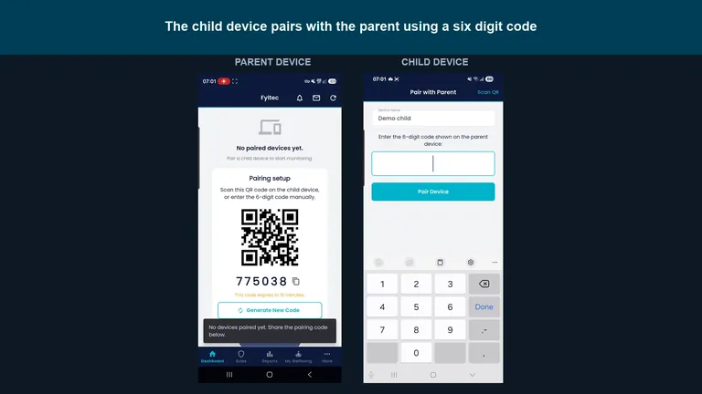 Watch: the full parent and child setup, side by side
